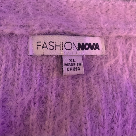 Fuzzy Purple Matching Set with Gold Buttons (Tank & Cardigan) - Picture 3 of 5